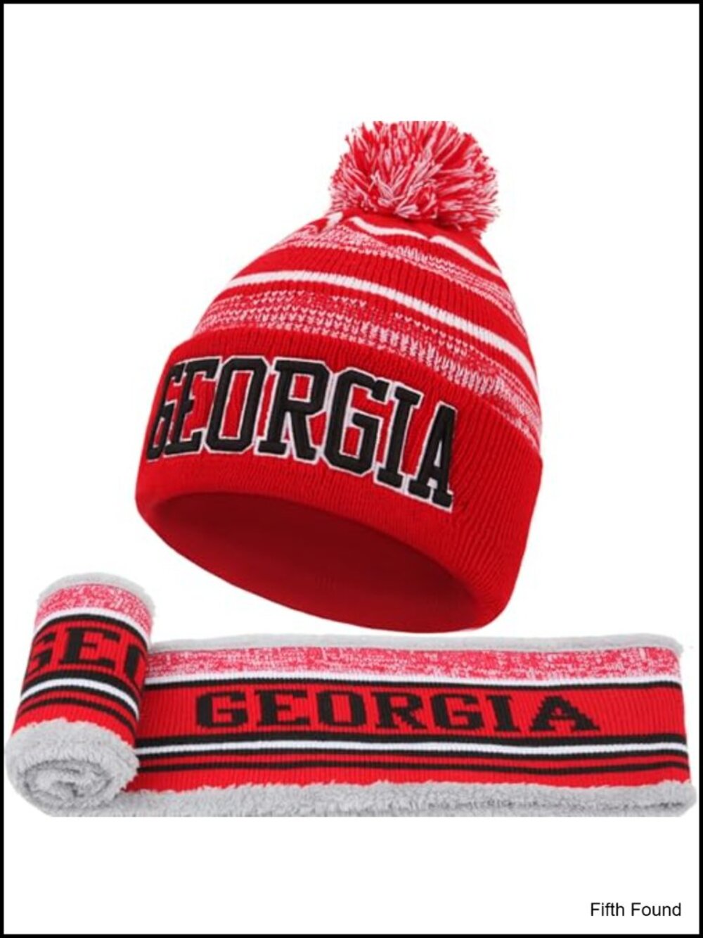 Men's Acrylic Knit Pompom Beanie & Circle Scarf Set Winter Neck Warmer